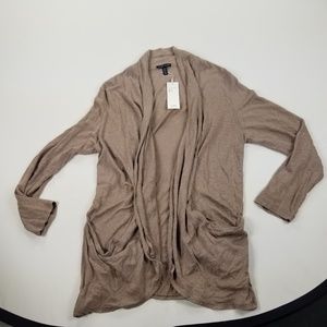 Eileen Fisher Boxy Cardigan Pearl Open Front P1047